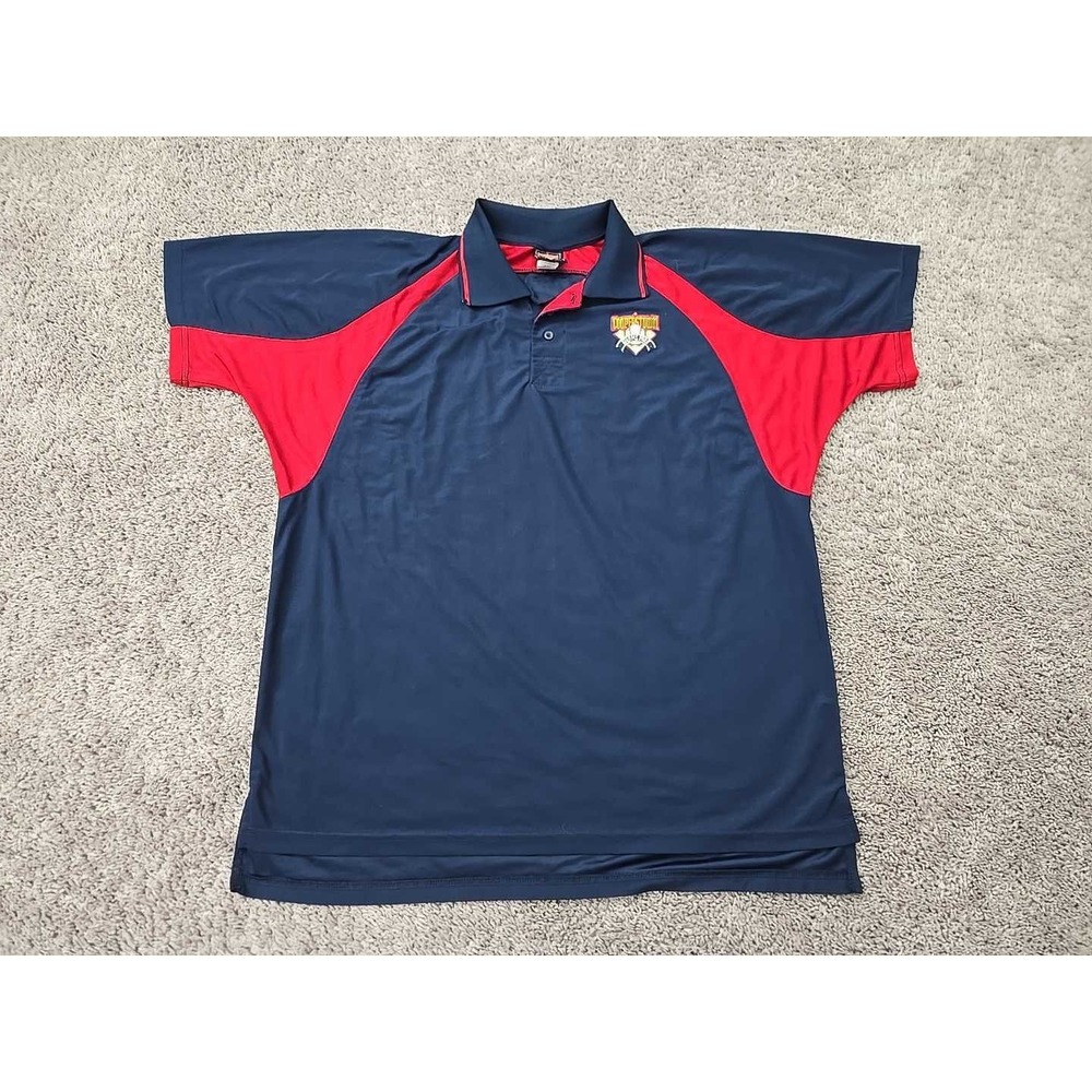 Cooperstown Dreams Park Polo Shirt Mens XL‎ Blue Red Baseball Performance
